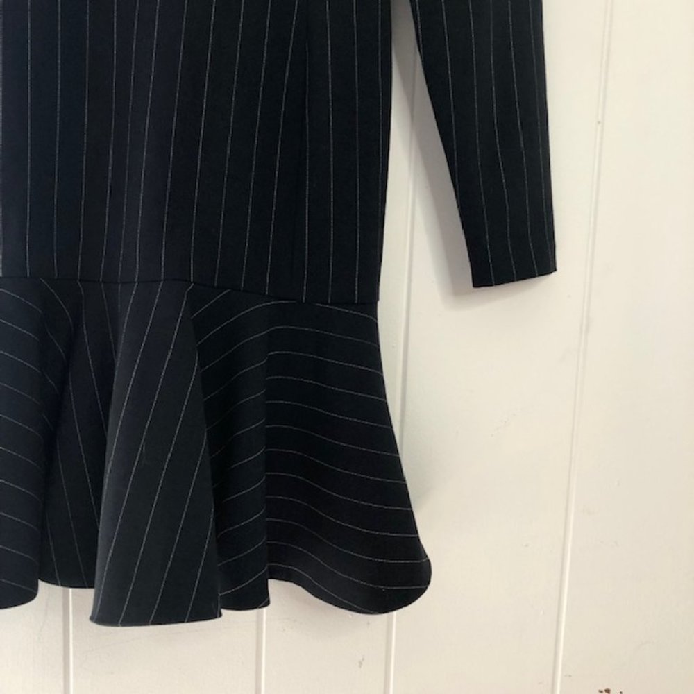 Polo Ralph Lauren Navy Blue & White Pin Striped Wool Dress - Picture 8 of 10